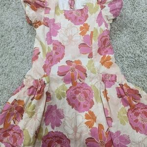 Peek Pink and Orange Sundress with Puff Cap Sleeves
